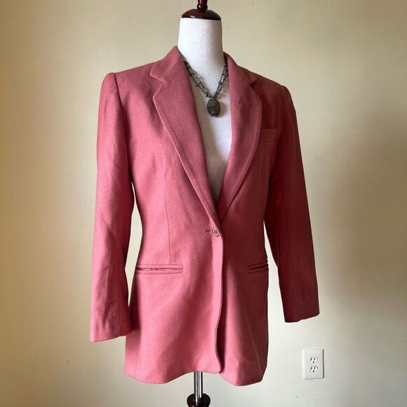 Vintage Lands' End Wool Cashmere Blazer Jacket Single‎ Button Women's Petite 6P - Picture 7 of 8